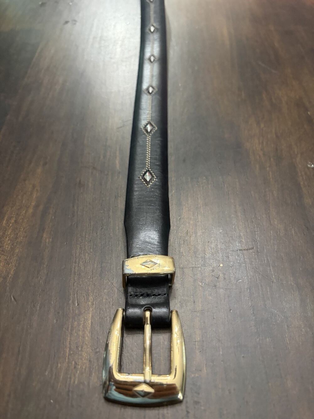 Brighton Men's Leather Belt Size 40 Black Classic Dress Brass Gold Tone Buckle